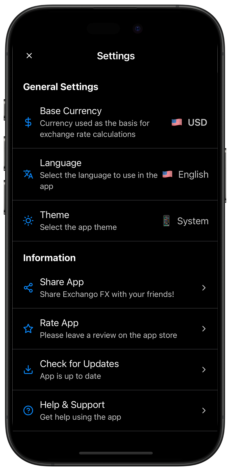 App Settings